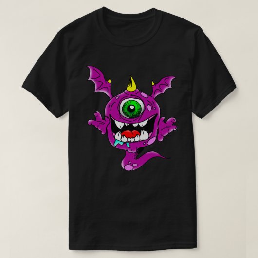 Cute Paarse People Eater Monster T-shirt (Design voorkant)