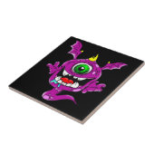 Cute Paarse People Eater Monster Tegeltje (Zijkant)