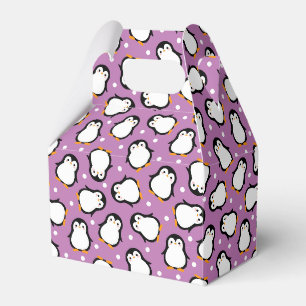 Cute paarse pinguïn patroon bedankdoosjes