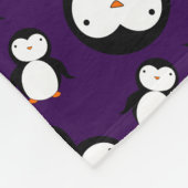 Cute paarse pinguïn patroon fleece deken (Hoek)
