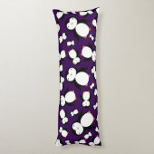 Cute paarse pinguïn patroon lichaamskussen (Achterkant (Verticaal))