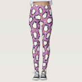 Cute paarse pinguïnpatroon leggings (Voorkant)