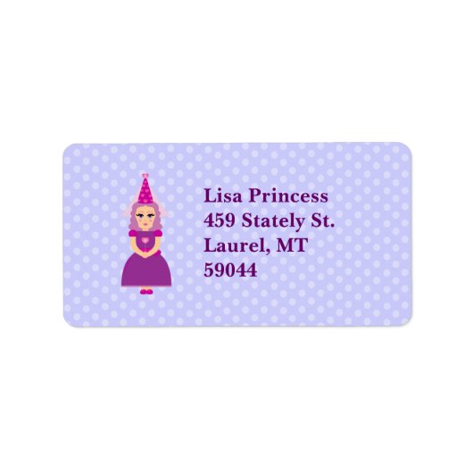 Cute Paarse Princess Etiket (Voorkant)