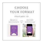 Cute Paarse Pumpkin Halloween Dinner Party Kaart