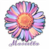   Cute Paarse Roze Blauwe Boho Madelief Persoonlij Sticker (Voorkant)