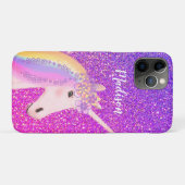 Cute Paarse roze glitter Unicorn Personalized Case-Mate iPhone Case (Achterkant (horizontaal))