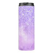 Cute paarse roze glitter verjaardagsmonogram thermosbeker (Achterkant)