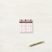 Cute Paarse & Roze Halloween Patroon Post-it® Notes (Op bureau)