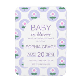 Cute paarse roze madeliefjes bloem Baby Shower Magneet