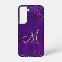 Cute Paarse roze Unicorn Glitter Driemonogram