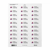 Cute Paarse Santa Elephant Etiket (Full Sheet)