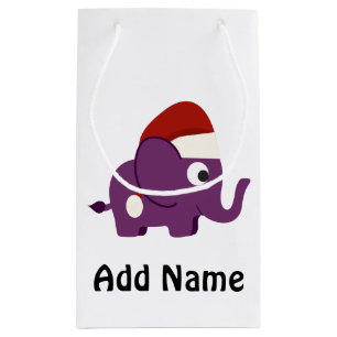Cute Paarse Santa Elephant Klein Cadeauzakje