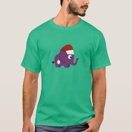 Cute Paarse Santa Elephant T-shirt