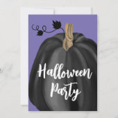 Cute Paarse Script Pumpkin Halloween Party Kaart (Voorkant)