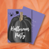 Cute Paarse Script Pumpkin Halloween Party Kaart