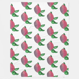 Cute Paarse Shell Zee Turtle Fleece Deken