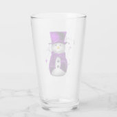 Cute Paarse Snowman Kerstmis Glas (Achterkant)