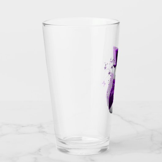 Cute Paarse Snowman Kerstmis Glas (Rechts)