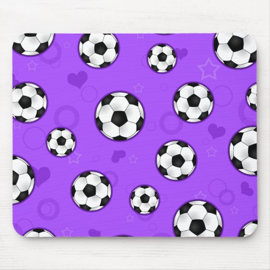 Cute Paarse Soccer Star Print Muismat (Voorkant)