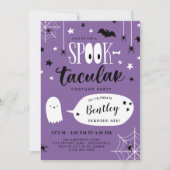 Cute Paarse Spooktacular Kinder Halloween Birthday Kaart (Voorkant)