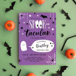 Cute Paarse Spooktacular Kinder Halloween Birthday Kaart