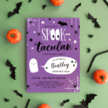 Cute Paarse Spooktacular Kinder Halloween Birthday