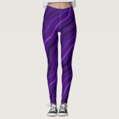Cute Paarse Streep Gym Yoga Dames Strakke Leggings (Voorkant)