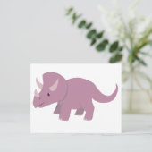 Cute Paarse Triceratops (baby Torosaurus) Briefkaart (Staand voorkant)