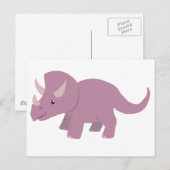 Cute Paarse Triceratops (baby Torosaurus) Briefkaart (Voorkant / Achterkant)