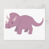 Cute Paarse Triceratops (baby Torosaurus) Briefkaart (Voorkant)