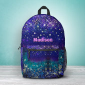 Cute paarse turkooise ombre glitter monogram bedrukte rugzak