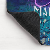 Cute paarse turkooise ombre glitter monogram muismat (Hoek)