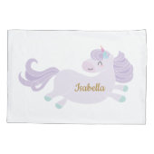 Cute Paarse Unicorn Personalized Girl's Kussensloop (Achterkant)