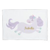 Cute Paarse Unicorn Personalized Girl's Kussensloop (Voorkant)