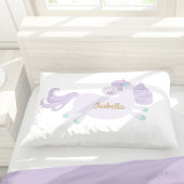 Cute Paarse Unicorn Personalized Girl's Kussensloop