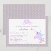 Cute paarse unicorn pony kaart (Voorkant / Achterkant)