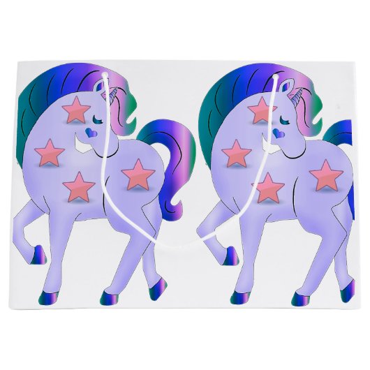 Cute Paarse Unicorns Groot Cadeauzakje (Voorkant)