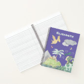 Cute Paarse Waterverf Dinosaur Notitieboek (Binnen)