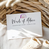 Cute Paarse Waterverf Rainbow Baby shower Advieskaart