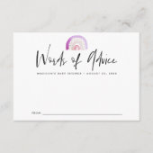 Cute Paarse Waterverf Rainbow Baby shower Advieskaart (Voorkant)