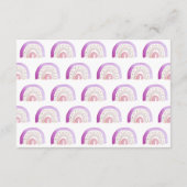 Cute Paarse Waterverf Rainbow Baby shower Advieskaart (Achterkant)