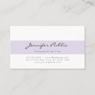 Cute Paarse White Simple Moderne Plain Visitekaartje