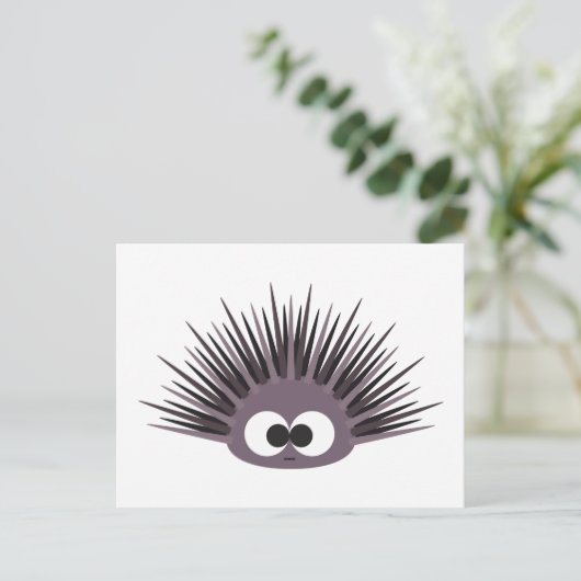 Cute Paarse Zee Urchin Briefkaart (Staand voorkant)