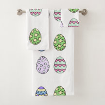 Cute Paaseieren Patroon Badkamer Handdoeken Set