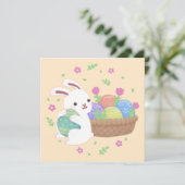 Cute Paashaas Illustratie Kaart (Staand voorkant)