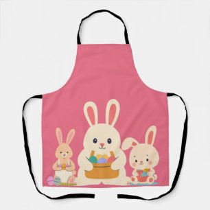 Cute Paashaas Illustratie Pastel Kleuters Lente Schort