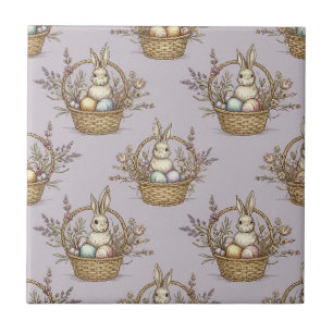 Cute Paashaas Pastel Lente Patroon Tegeltje