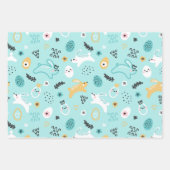 Cute Paashaas Patroon Kawaii Konijnen Eieren Inpakpapier Vel (Voorkant)