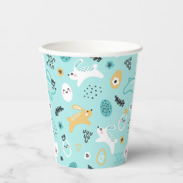 Cute Paashaas Patroon Kawaii Konijnen Eieren Papieren Bekers