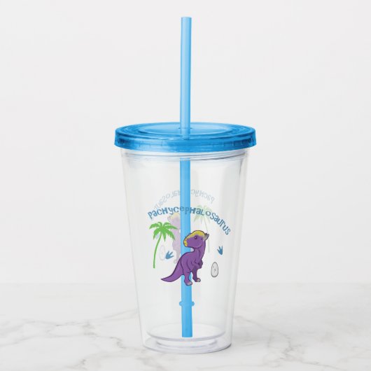 Cute Pachycephalosaurus Acryl Drinkbeker (Voorkant)